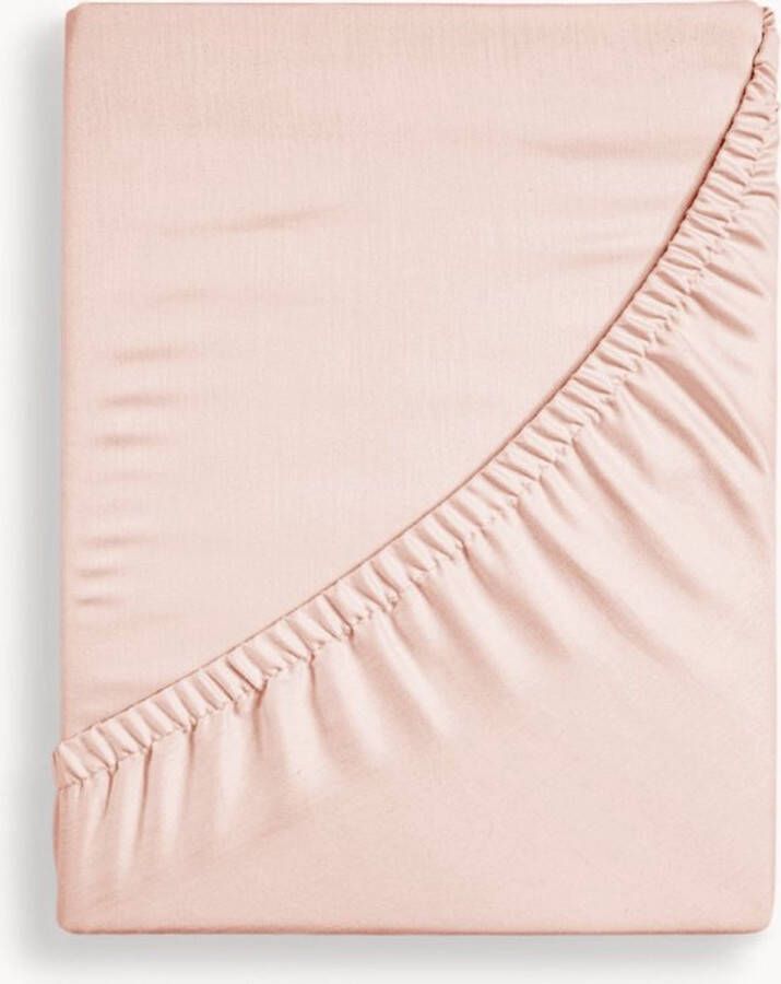 Y-not Crispy Cotton Hoeslaken Matras 180x210- tot 25 cm Matrasdikte 100% Katoen 180 Draaddichtheid Oud Roze