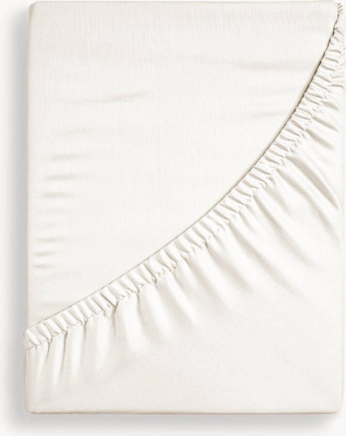 Y-NOT Crispy Cotton Hoeslaken Matras 90x200 tot 25 cm matrasdikte 100% Katoen 180 draaddichtheid Off White