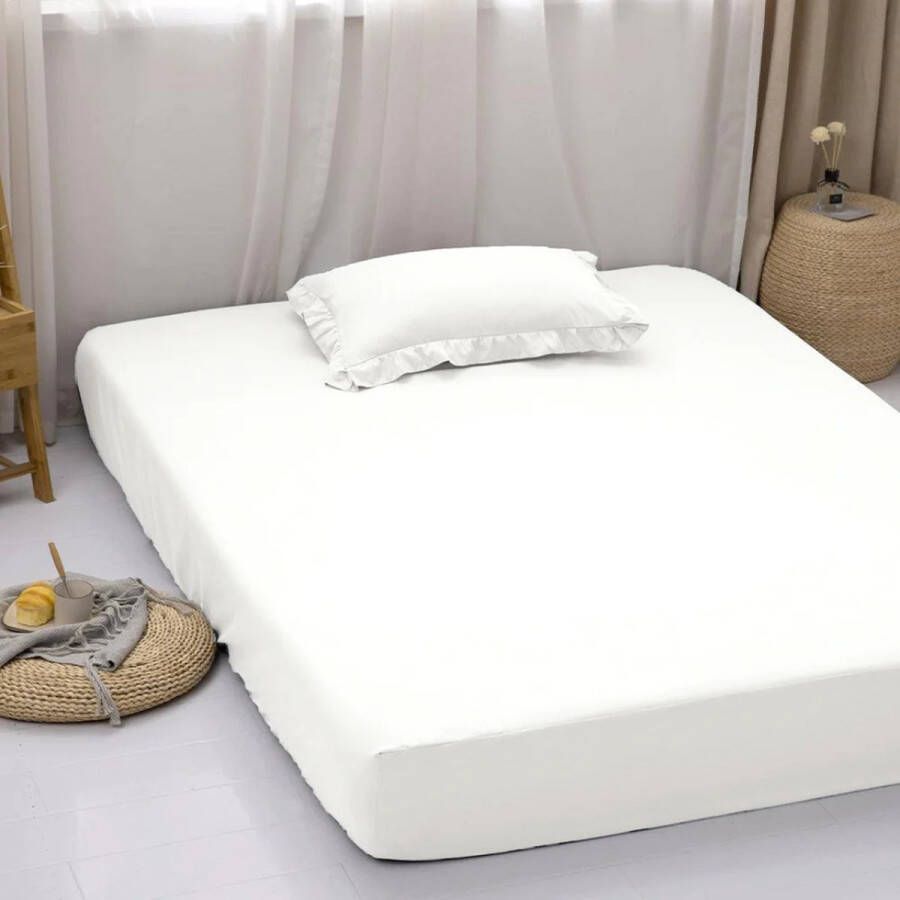 Y-not Katoenen Hoeslaken Matras Zand Beige Luxe Kwaliteit Perfecte Pasvorm Ademend en Comfortabel Voor Een Verkwikkende Nachtrust 200x220+40 tot 35cm matrasdikte - Foto 2