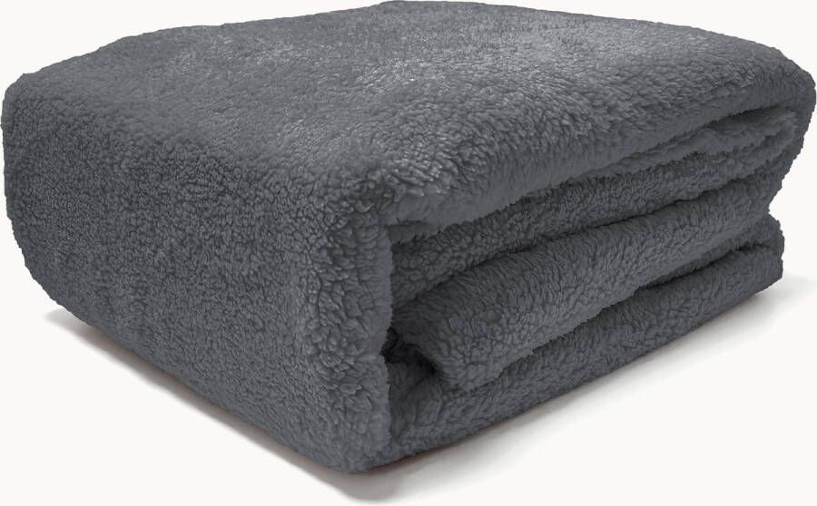 Y-NOT Teddy fleece stof 220gr m2 Matras Hoeslaken Earl Grey Hoog knuffelgehalte 140x200+30cm 2 persoons tot 25 Matrasdikte Grijs