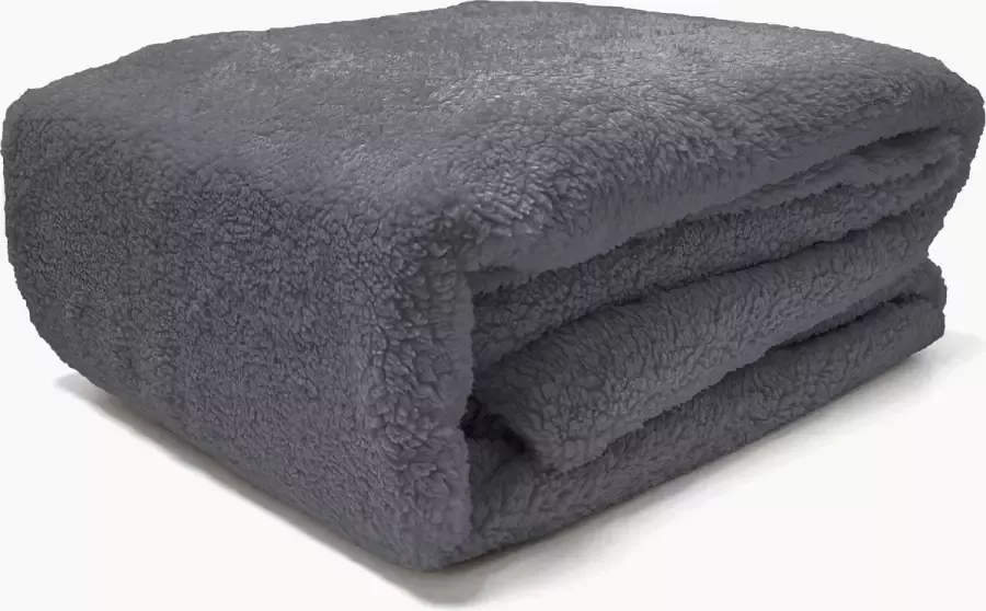 Y-NOT Teddy fleece stof 220gr m2 Matras Hoeslaken Earl Grey Hoog knuffelgehalte 200x220+30cm 2 persoons extra groot tot 25 Matrasdikte Grijs