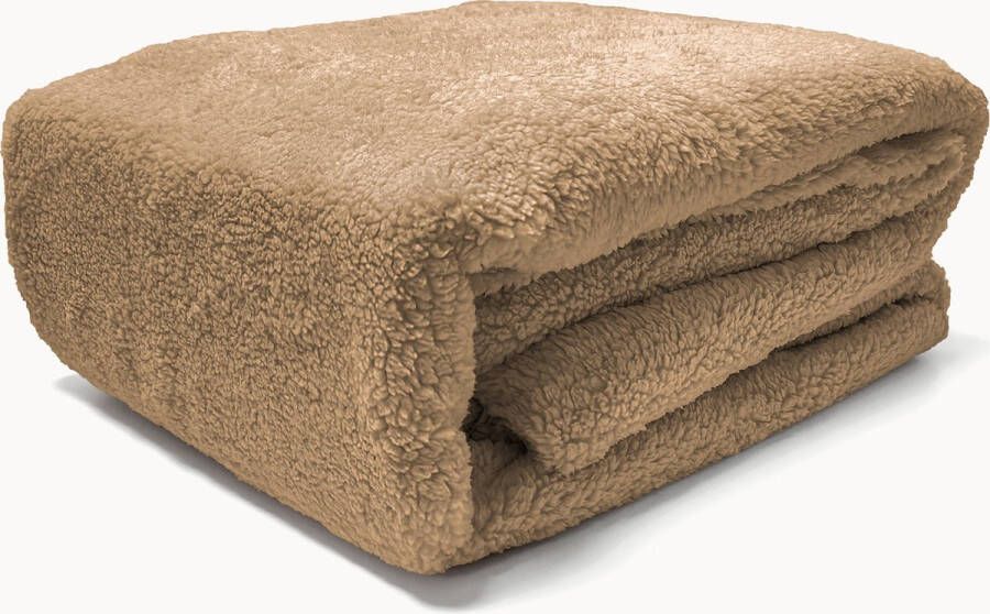 Y-NOT Teddy fleece stof 220gr m2 Matras Hoeslaken Frappuccino Hoog knuffelgehalte 140x200+30cm 2 persoons tot 25 Matrasdikte Beige