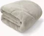 Y-NOT Teddy fleece stof Bed in a bag 2-in-1 Dekbed bedsprei + Dekberovertrek in 1 Hoog knuffelgehalte All Year 140x200 1 persoons Zand - Thumbnail 1