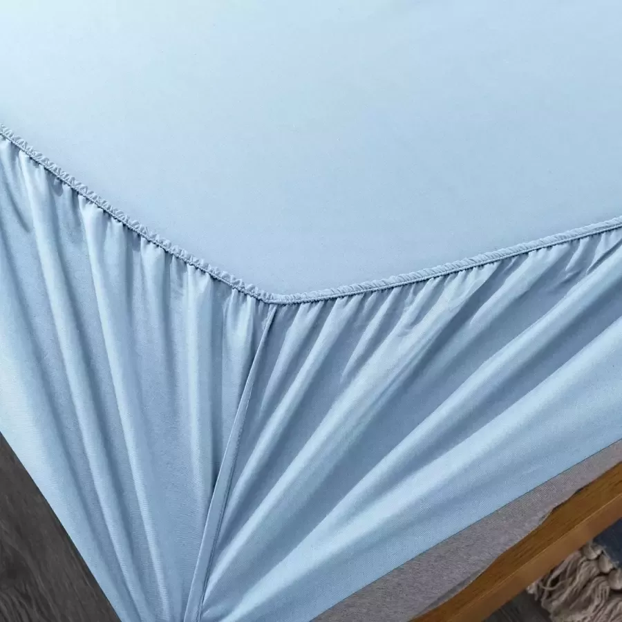 Yage Bedding 100% Katoen Anti-allergie Hoeslaken voor eenpersoons Boxspring matras-80x200x25cm-Blauw