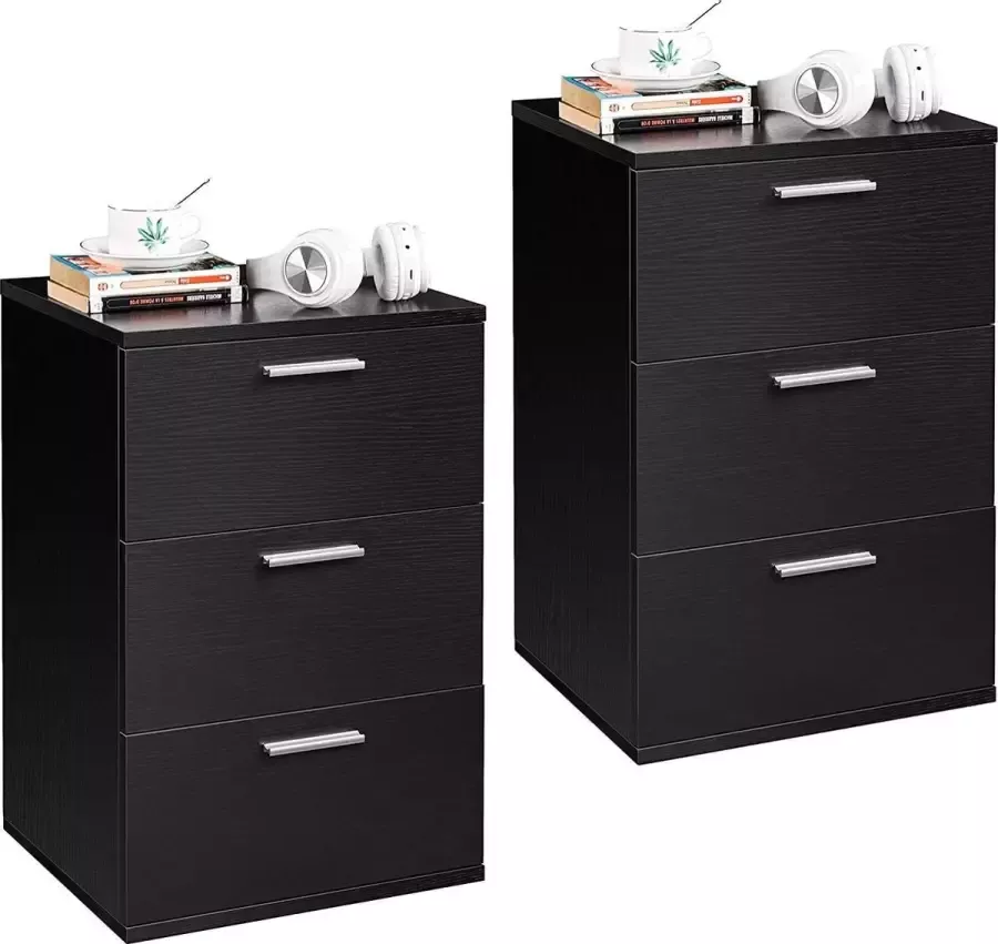 Yahee tech 2 x nachtkastje commode boxspringbed nachtkastje 59 cm hoog laden met handvat-wart