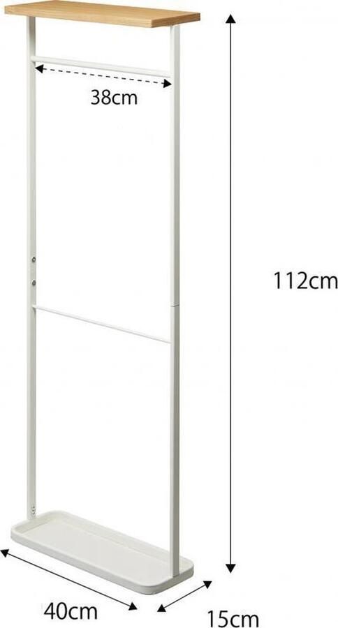Yamazaki Hangende Parapluhouder met houten plank wit