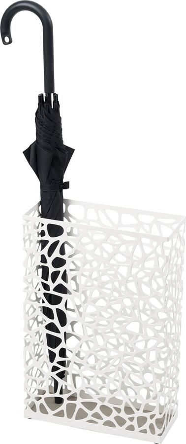 Yamazaki Paraplubak Parapluhouder Nest Rechthoekig wit RVS