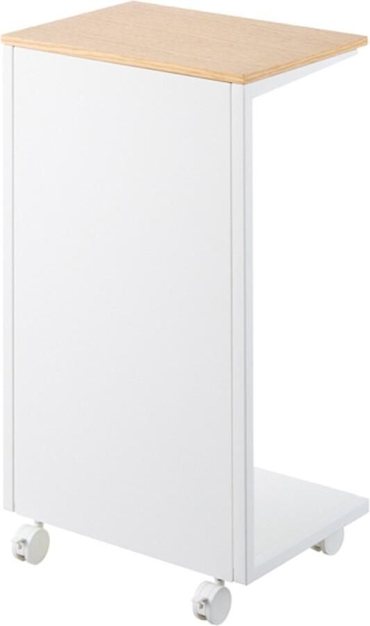 Yamazaki Tower Bijzettafel op wielen semi gesloten Wit