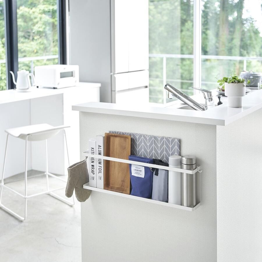 Yamazaki Wandrekje keuken met ophanghaken wit 05476 Wandmontage