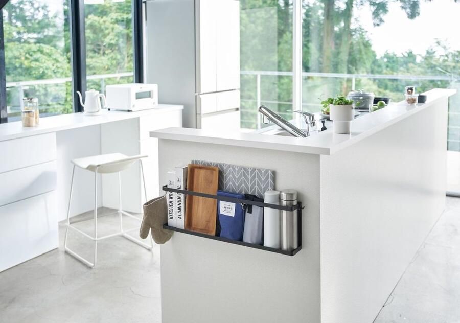 Yamazaki Wandrekje keuken met ophanghaken zwart