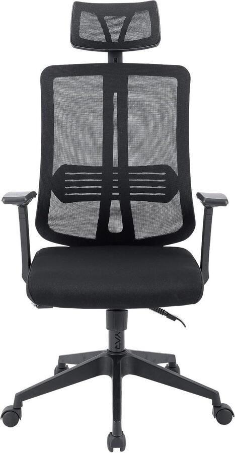 Yar Ergonomische Bureaustoel – Verstelbaar – Ademend Netweefsel – Met Hoofdsteun en Armleuningen – Zwart
