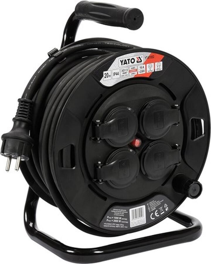 Yato Przedłużacz bębnowy 4 gniazda IP44 16A 20 m