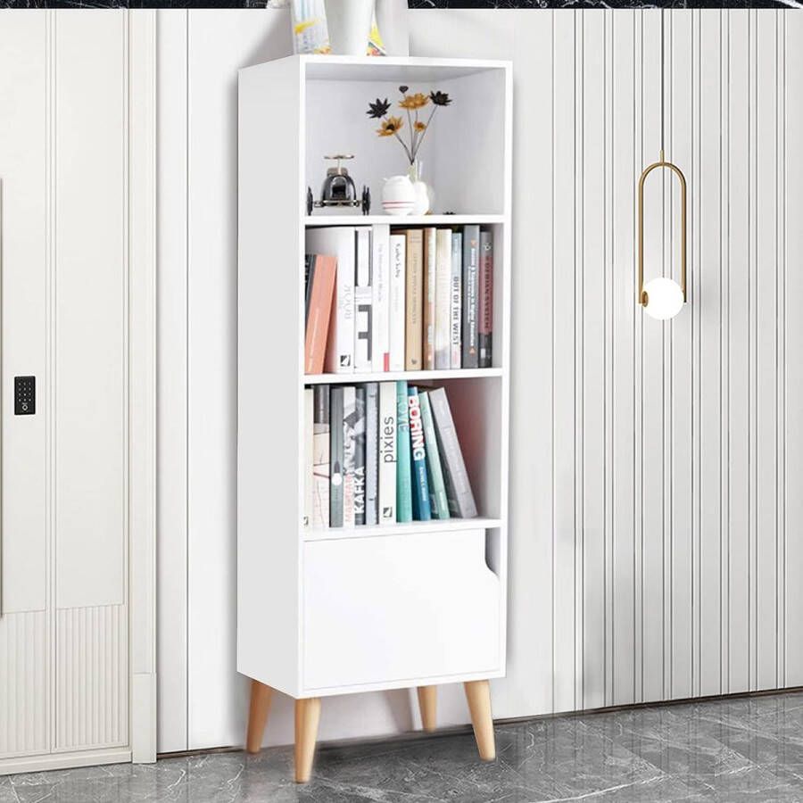 Ydemanne Boekenkast Wit Woonkamer Kast Vakkenkast Boekenrek 30 x 40 x 129 cm