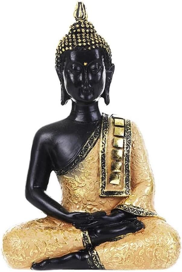 YdseozOA Hars Boeddha Mediterende Vrede Harmonie StandbeeldBeelden Decoratie Woning Woonkamer Slaapkamer Vensterbank decoratie Ornamenten Huis en Tuinkantoor Bureau Decoratie India Religieus Boeddhisme Sculptuur Ambacht Ornament (Goud)