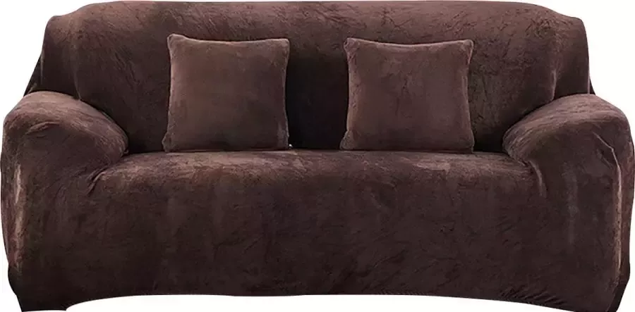 YeahMarkt Yeahmart Zetelhoes 3 Zits – 190 – 230 CM Bankhoes – Bruin – Fluwelen Stretch – Hoge Kwaliteit