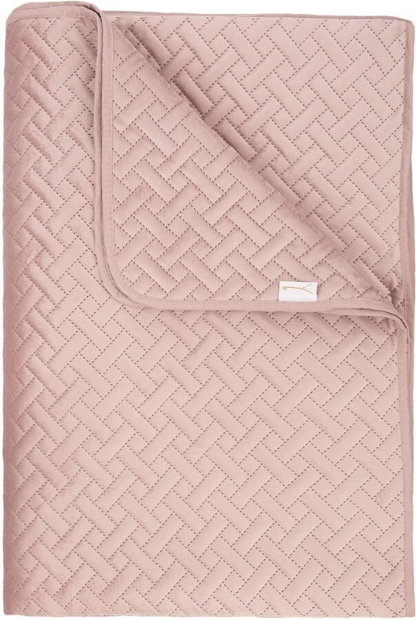 Heckettlane Yellow Bed Sprei Audrey Bedsprei Eenpersoons Weving patroon 180x260 cm Roze