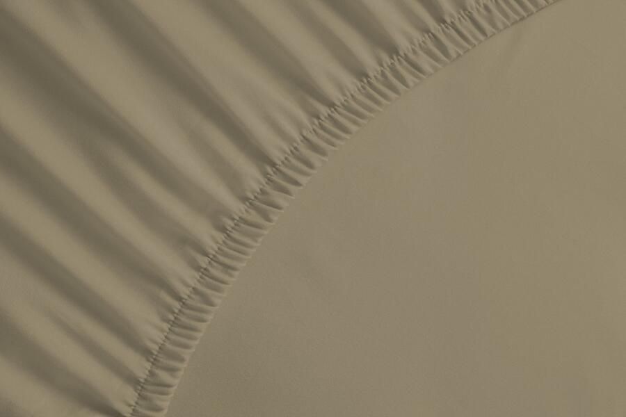YELLOW HAVE A SUITE NIGHT Yellow Hoeslaken Percale Onderlaken voor Tweepersoonsbed 160x200 cm 100% Katoen-Perkal Natural