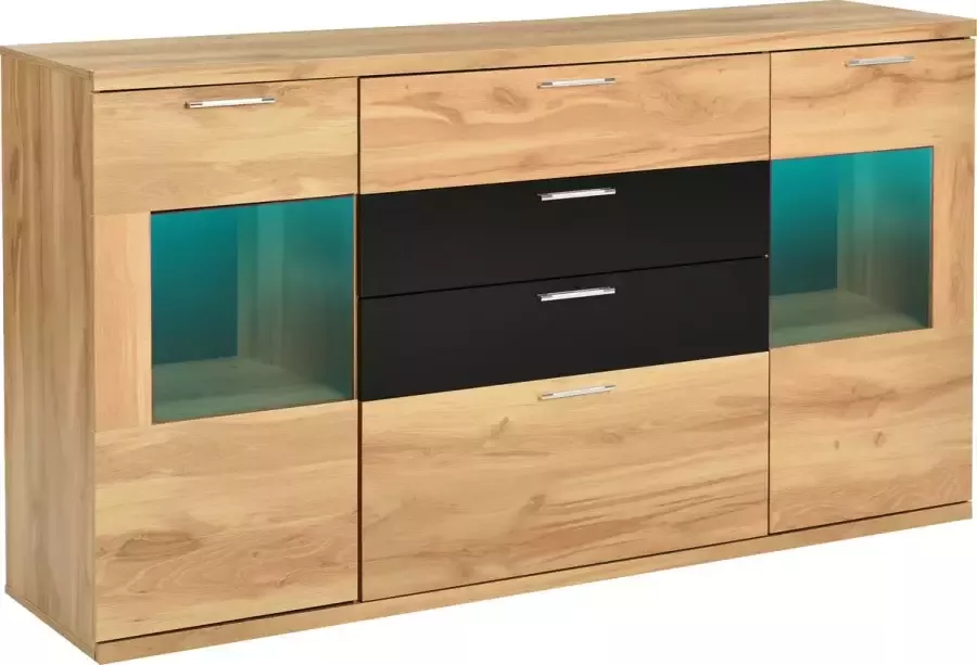 YJZQ Dressoir opbergkast- kastunit met 7 kleuren LED verlichting -voor eetkamer woonkamer-165cm Lengte