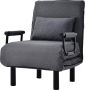 YJZQ Omvormbare slaapbank fauteuil- 6-standen verstelbare rugleuning-opklapbare fauteuil met kussen gestoffeerde zitting vrijetijds chaise longue bank- voor thuiskantoor -bruin - Thumbnail 2