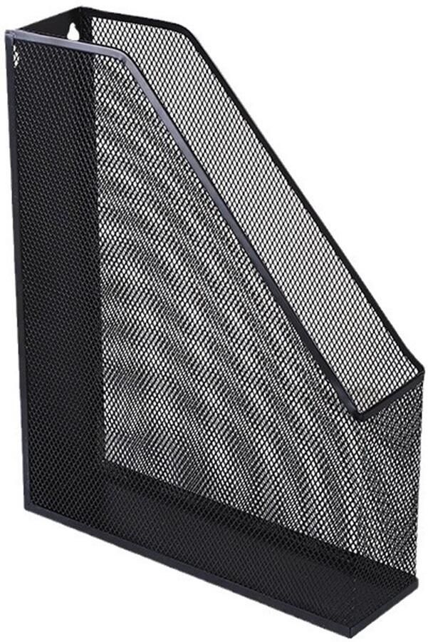 Ynkkvre -Metalen Tijdschriftenhouder van Mesh – Staande Document Organizer voor Bureau Stevig & Modern Design 32x25x7 5 cm