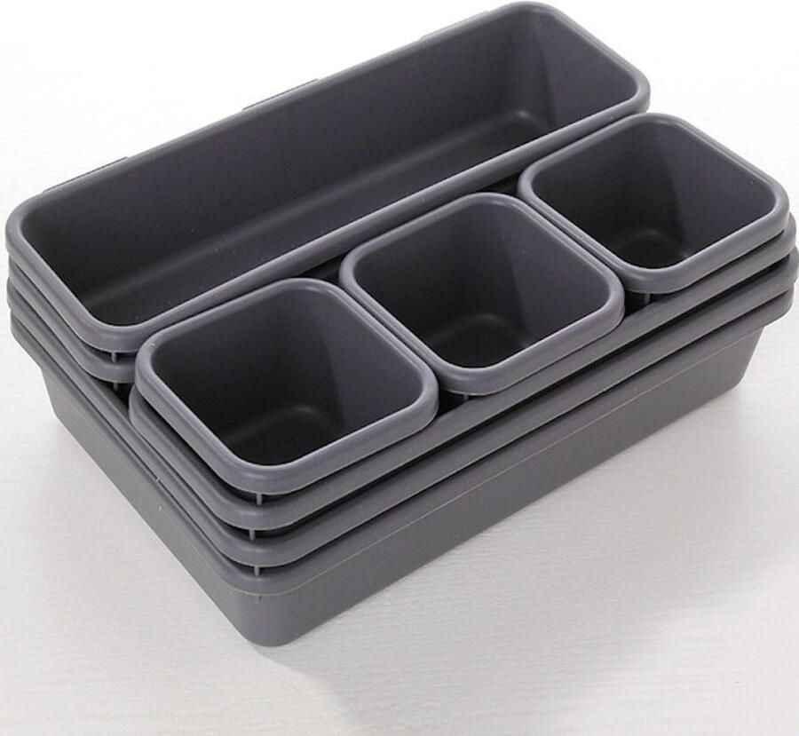 Ynkkvre -Schubladen Organizer Set – 8 stuks – Ladeverdelers in 3 maten – Flexibel stapelbaar – Voor keuken bureau badkamer en slaapkamer