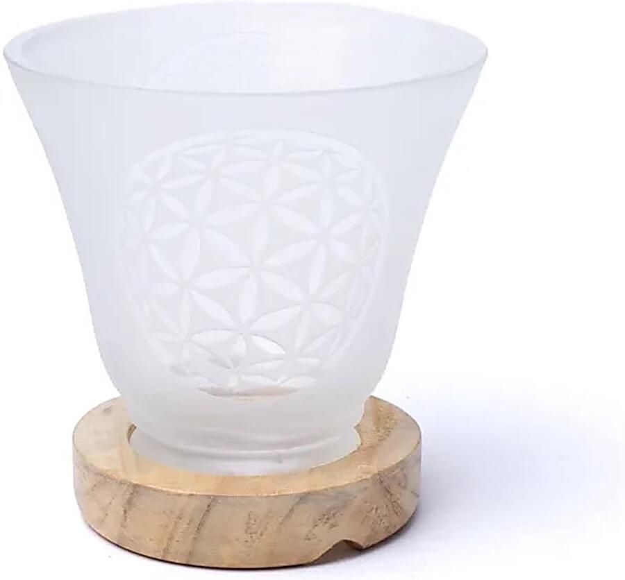 Yogi & Yogini Meditation Edelsteenlamp bloem des levens met snoer en LED lamp