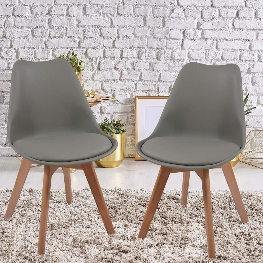 Yolo-deals scandinavische eetkamerstoelen set van 2 grijs