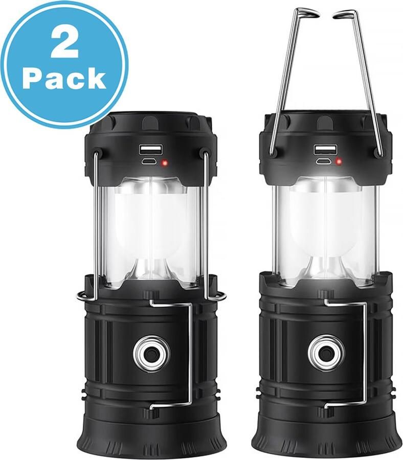 YONO Led Lantaarn voor Buiten Set van 2 Stormlantaarn Tentlamp Oplaadbaar Kampeerlamp Camping Lamp