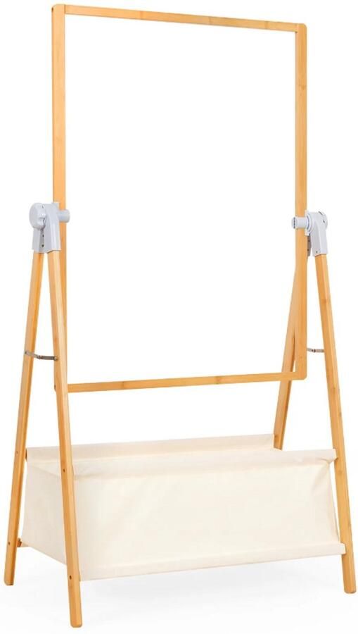 Yorbay Bamboe Kledingrek met Opberg vak Kledingrek Dressboy Kinderenkledingrek Kinderkamer Kinderen Droogrek Kleding Rek Kledingstandaard 80×45×177 cm Opvouwbaar Kledingstandaard Kleding Rek - Foto 2