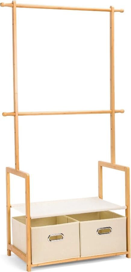 Yorbay Kinderkledingrek Bamboe Kinderkamer Kledingrek Kleding - Foto 2