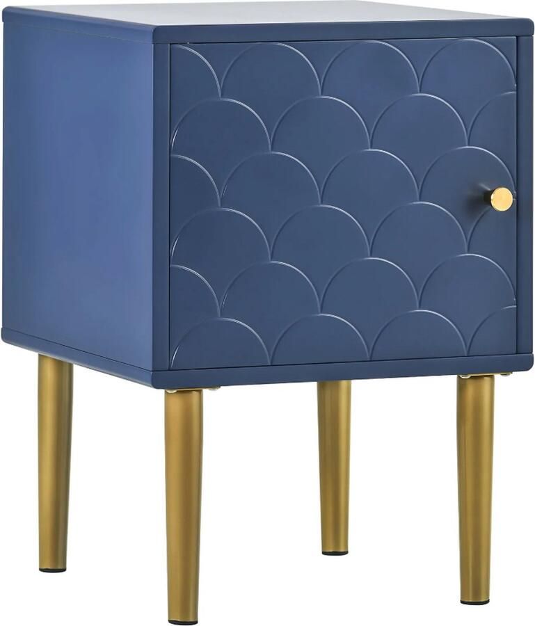 Yorbay Luxe Nachtkastje zonder lades Nachtkastjes Modern met deurtje Industrieel Blauw 35 x 35 x 50 cm Dressoir Kast