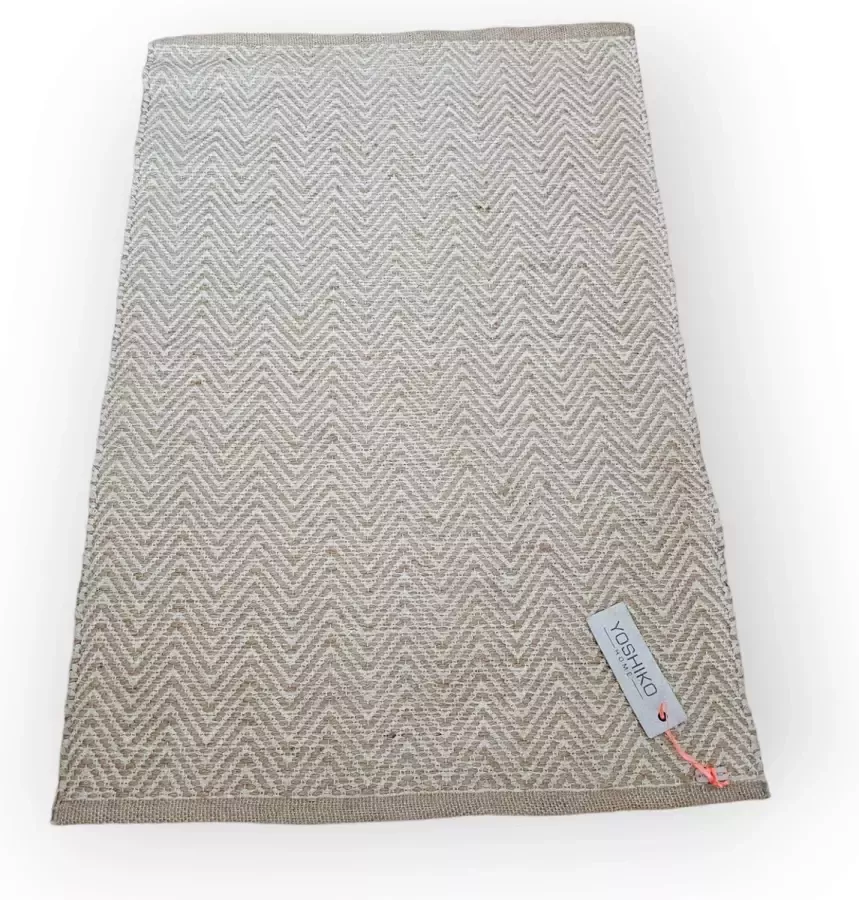 Yoshiko Home Yoshiko vloerkleed jute katoen – 125 x 170 cm Herringbone