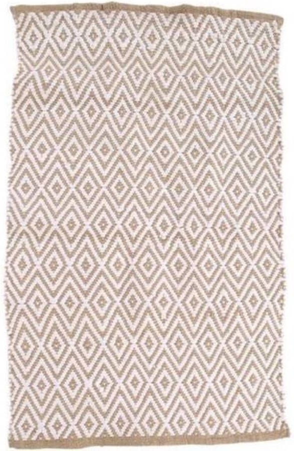 Yoshiko Home Yoshiko vloerkleed jute katoen 90 x 120 cm diamond
