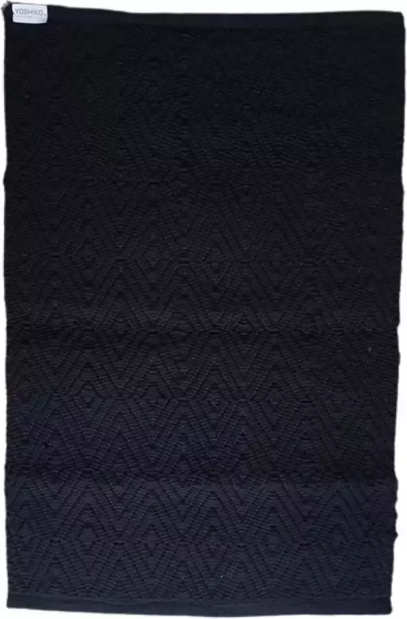 Yoshiko Home Yunnan vloerkleed Zwart 60x90cm diamand patroon