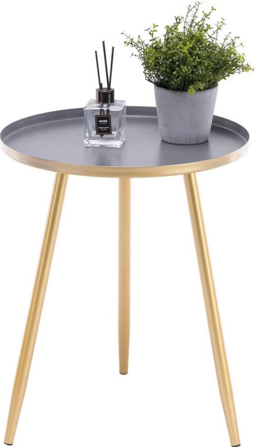 Minimalist Bijzettafel metaal woonkamertafel goud rond salontafel