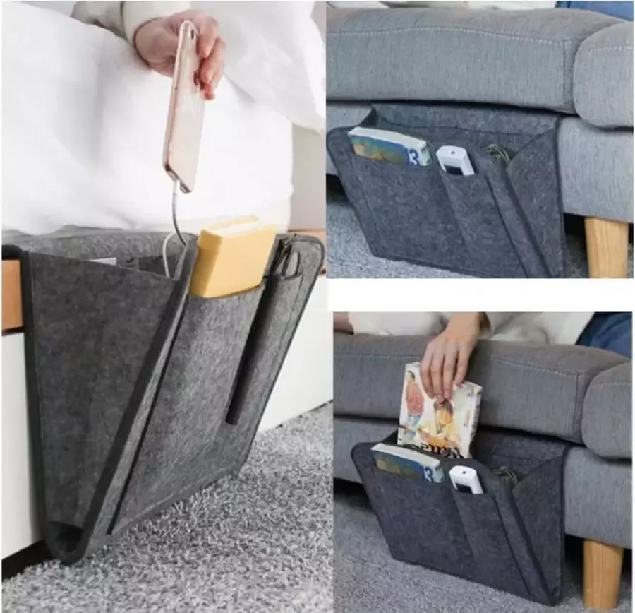 Youhomy home Opbergtas Organizer met opbergvakjes Voor bank bed of stoel Antraciet