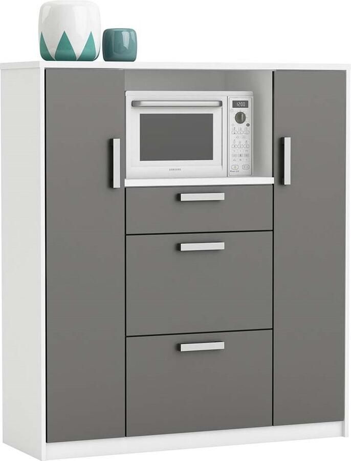 Young Furniture Keukenkast Range 116 cm breed wit met antraciet