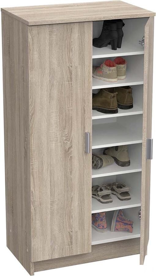Young Furniture Schoenenkast Shoes 108 cm hoog geborsteld eiken