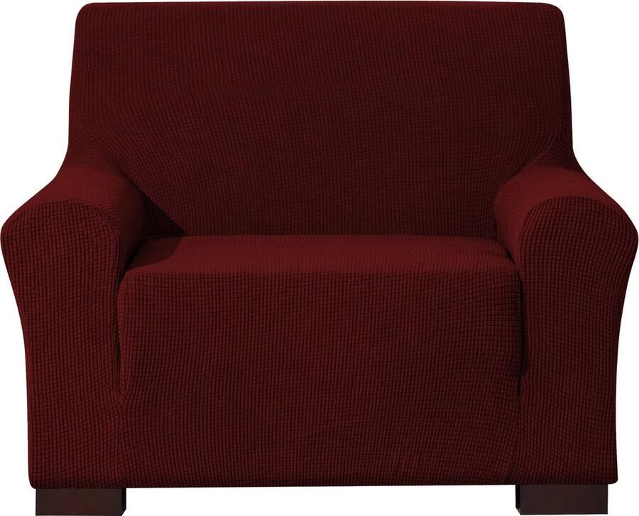 Your Day Mate E EBETA Stretch Sofa hoes Sofahoezen Jacquard Sofahoezen voor bank fauteuil 1-zits (Wijnrood 85-115 cm)
