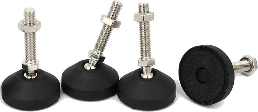 Your Paradise Drenky 8 stuks M8 x 80 meubelpoten verstelbaar meubelrichtmachines middelgrote meubels met mannelijke schroefdraad nivelleringspoten met moeren hoogte en hoek instelbaar geluidsarme antislip