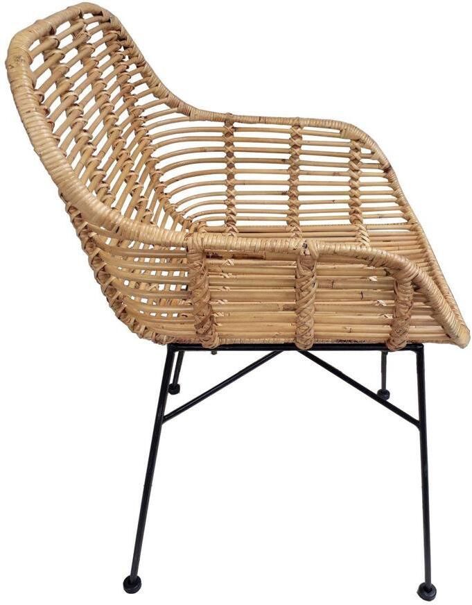 SIT Rotanstoel Rotan vintage met armleuningen shabby chic vintage (set 2 stuks) - Foto 2