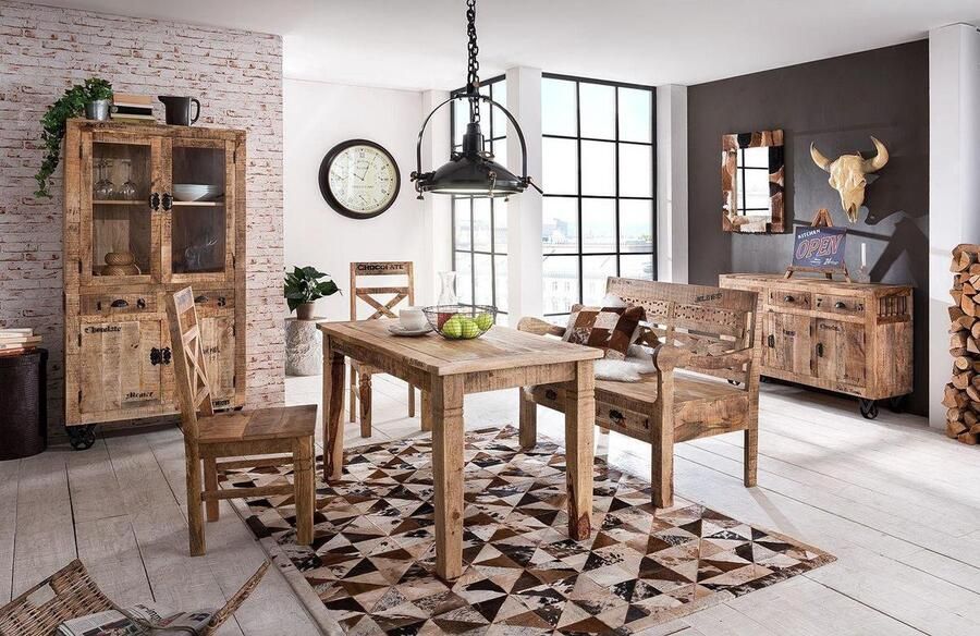 SIT Eettafel Tops&Tables met tafelblad van wildeiken met boomstamrand vintage - Foto 5