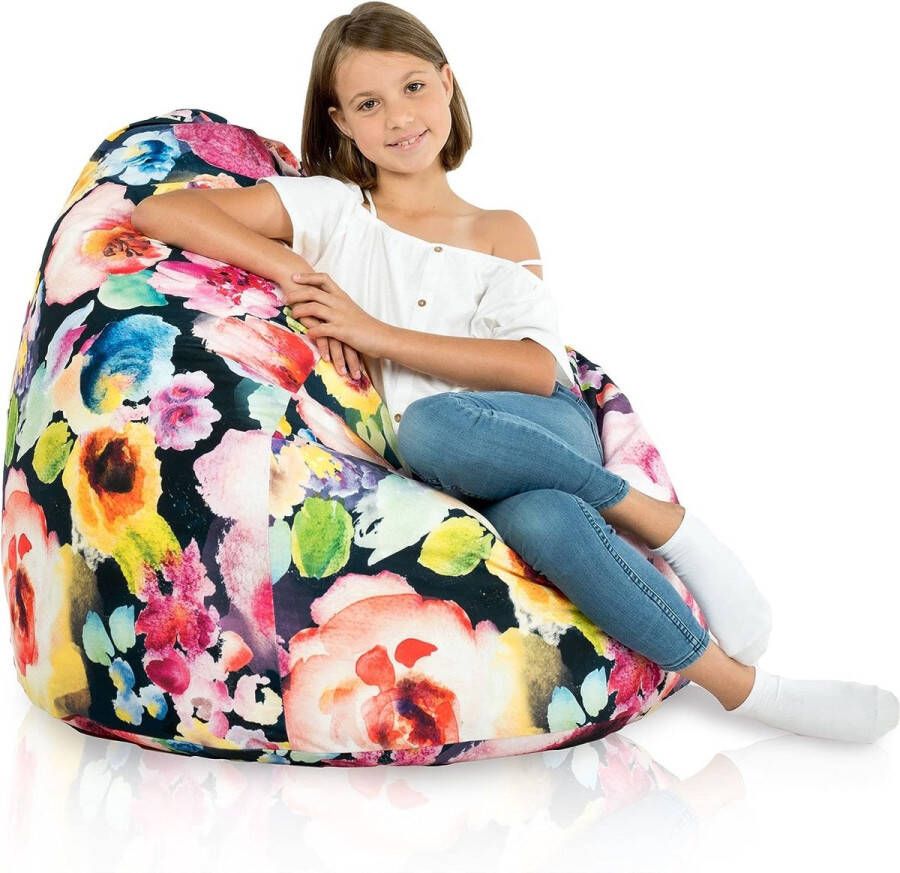 YourWorld Premium Zitzak XL Voor kinderen en volwassenen: Grote Gezellige & Comfortabele Woonkamer Zitzak met Vullin Extra binnenhoes Mag in de wasmachine Gecertificeerd Bloem