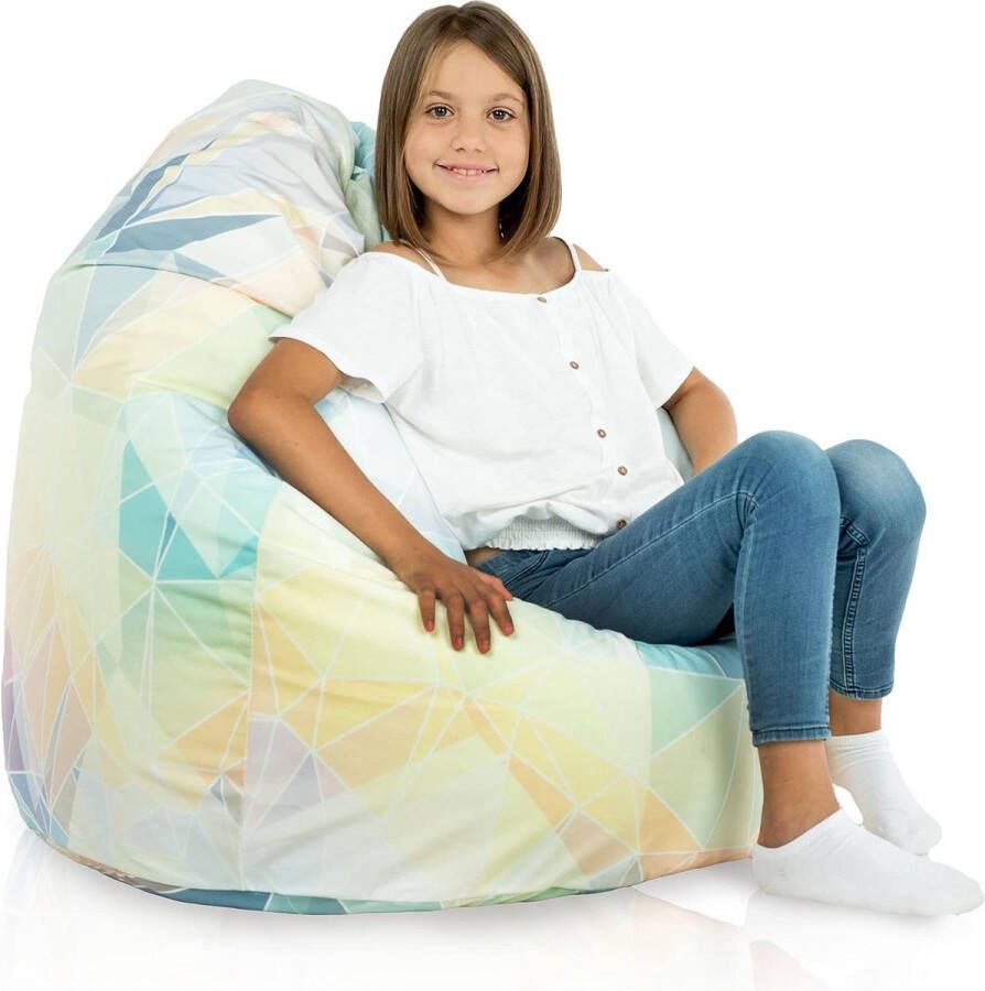 YourWorld Premium Zitzak XL Voor kinderen en volwassenen: Grote Gezellige & Comfortabele Woonkamer Zitzak met Vullin Extra binnenhoes Mag in de wasmachine Gecertificeerd Abstrakt Pastell