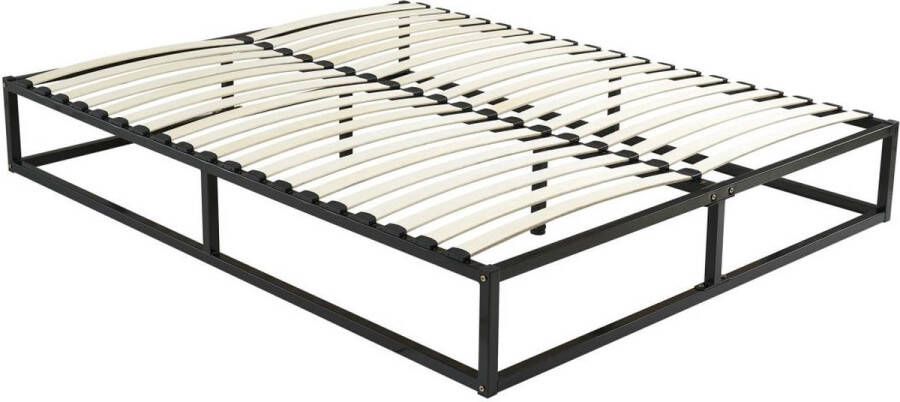 Vente-unique Bedbodem met latten van metaal 160 x 200 cm 2 x 19 latten Zwart RAMMUS van YSMÉE L 198 cm x H 28 cm x D 158 cm - Foto 2