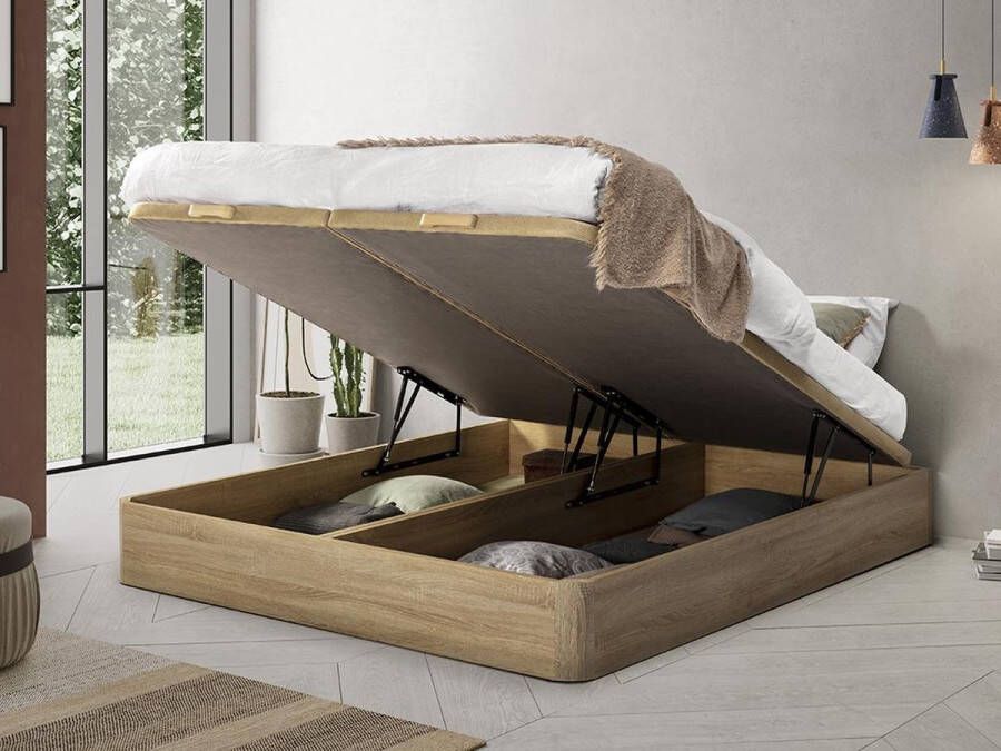 Ysmée Boxspring 180 x 200 cm Licht naturel HESTIA van DREAMEA PLAY L 200 cm x H 30 cm x D 180 cm