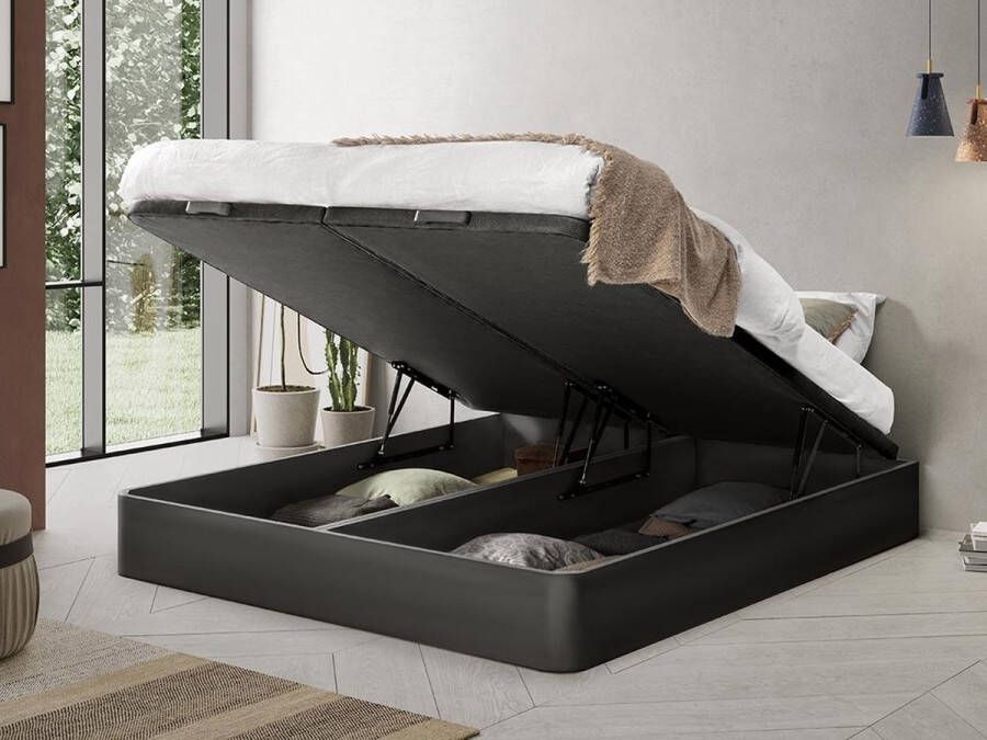 Ysmée Boxspring 180 x 200 cm Zwart mat HESTIA van DREAMEA PLAY L 200 cm x H 30 cm x D 180 cm