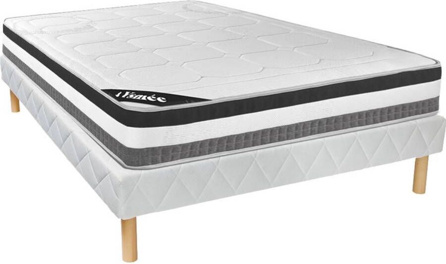 Ysmée Boxspring + traagschuim matrasset 28cm dik 160 x 200 cm LOUBIO van DREAMEA L 200 cm x H 30 cm x D 160 cm