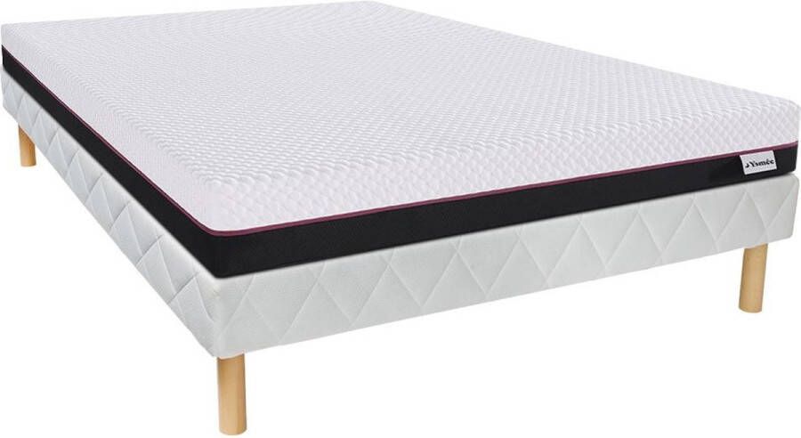 Vente-unique Set bedbodem + matras 140 x 190 cm met schuim met vormgeheugen dikte 18 cm RYZE van YSMÉE L 190 cm x H 30 cm x D 140 cm