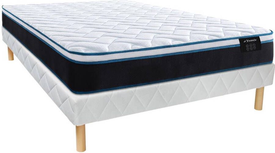 Vente-unique Set bedbodem + matras 160 x 200 cm met pocketveren en verfrissend vormgeheugen dikte 23 cm TORANO van YSMEE L 200 cm x H 30 cm x D 160 cm